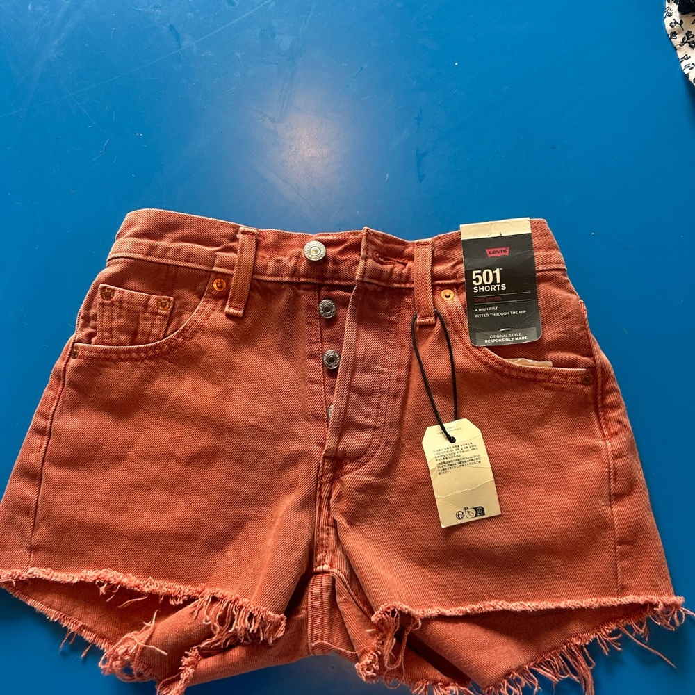 Levi's 501 Red Shorts